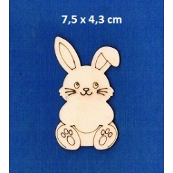 Królik Wielkanocny  7,5cm, królik 7,5cm, sklejka 3mm / 2323